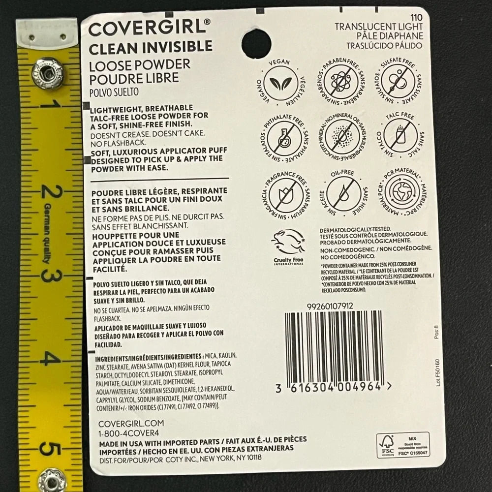 COVERGIRL Clean Invisible Setting Powder, 110 Translucent Light - brand new